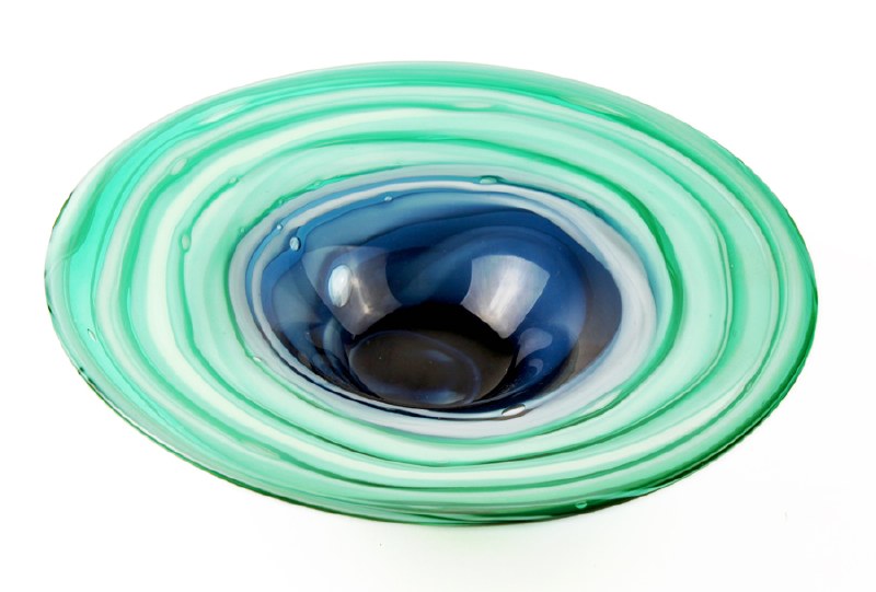Picture of Hand Blown Glass Vase Green/Blue 27.5cm